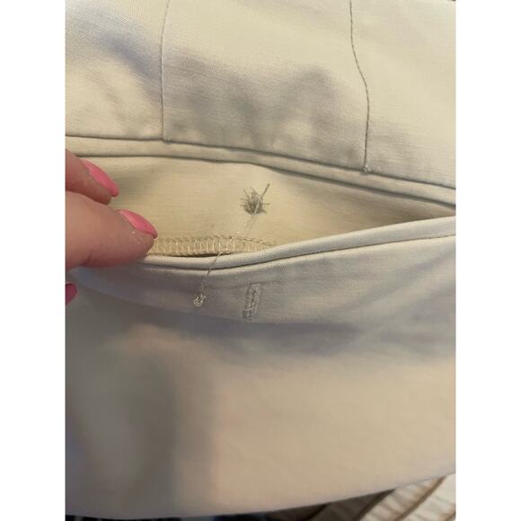 Chicos Women Cropped Cotton Pants XL Cream Straight Leg Coastal Comfort Neutral - Picture 4 of 10